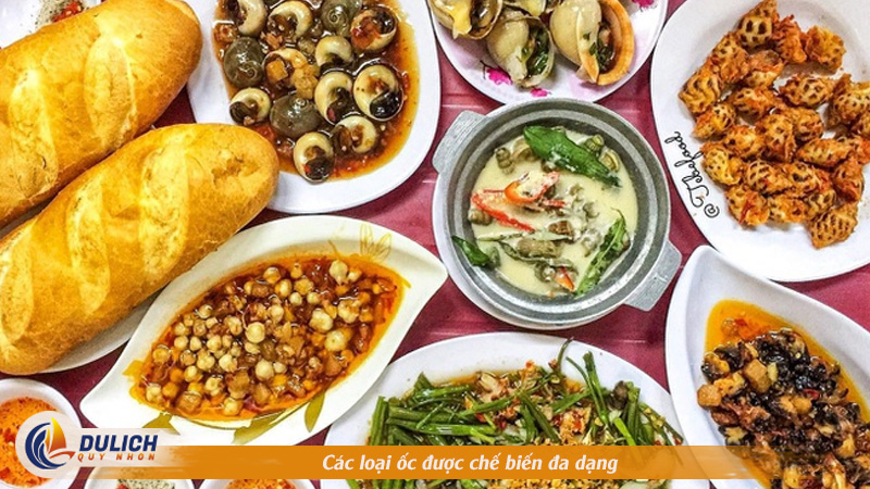 Các loại ốc được chế biến đa dạng