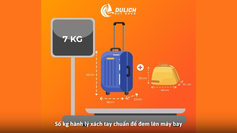 Số kg hành lý xách tay chuẩn để đem lên máy bay