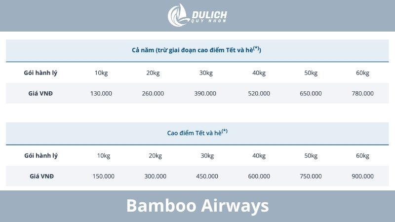 Bảng phí mua thêm hành lý ký gửi mới nhất của các hãng hàng không