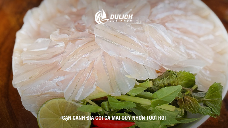 Cận cảnh đĩa gỏi cá mai Quy Nhơn tươi rói